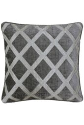 Paoletti Hermes Chenille Braid Edged Cushion in Dark Grey - Size: 45 cm x 45 cm