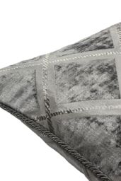 Paoletti Hermes Chenille Braid Edged Cushion in Dark Grey - Size: 45 cm x 45 cm - thumbnail 3