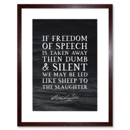 "Artery8 Wall Art Print Slate Quote George Washington Freedom of Speech Artwork Framed 9X7 Inch in Brown - Size: W7"" x H9""" - thumbnail 1