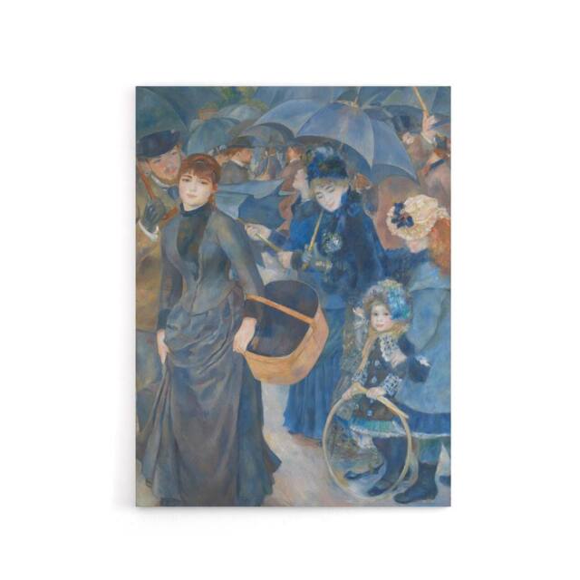"Artery8 The Umbrellas Oil Painting Renoir Vintage Canvas Wall Art in Blue - Size: W18"" x H24""" - image 1