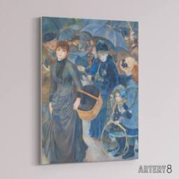 "Artery8 The Umbrellas Oil Painting Renoir Vintage Canvas Wall Art in Blue - Size: W18"" x H24""" - thumbnail 2