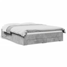Berkfield Home Bed Frame with Drawers without Mattress Concrete Grey 160x200 cm - thumbnail 2
