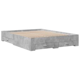 Berkfield Home Bed Frame with Drawers without Mattress Concrete Grey 160x200 cm - thumbnail 3