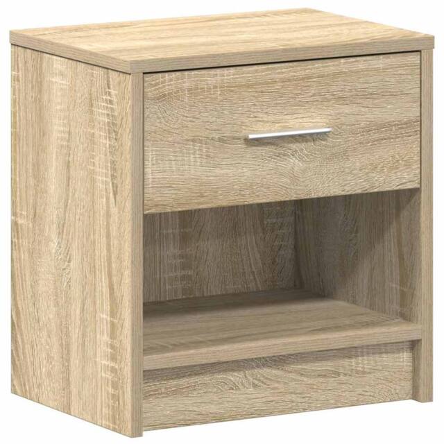 Berkfield Home Bedside Cabinet with Drawer Sonoma Oak 39x28x41 cm in Light Brown - Size: 39 x 28 x 41 cm - image 1
