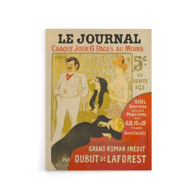 "Artery8 Journal Vintage Newspaper Magazine Cover Steinlen Canvas Wall Art - Size: W18"" x H24""" - image 1