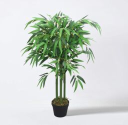 Tradala Trees Lush Artificial Tree Bamboo in Plant Pot in Dark Green - Size: 4ft - thumbnail 2