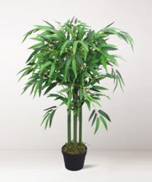 Tradala Trees Lush Artificial Tree Bamboo in Plant Pot in Dark Green - Size: 4ft - thumbnail 1