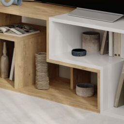 Decortie Glis' Modern Corner TV Unit for TVs Up to 35 Inches in White - Size: 1 Pack - thumbnail 3