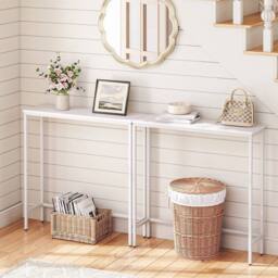 EONLION White-without charging station 75 cm Console Table Hallway in White - Size: 100 cm - thumbnail 4