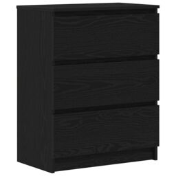 Berkfield Home Sideboard Black Oak 60x35x76 cm Engineered Wood - Size: 60 x 35 x 76 cm - thumbnail 2