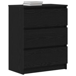 Berkfield Home Sideboard Black Oak 60x35x76 cm Engineered Wood - Size: 60 x 35 x 76 cm - thumbnail 4