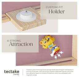 tectake Mylittlestory House Wall Shelf For Up To 50 Tonies in Pink - thumbnail 4