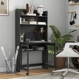 KORVIXA Black Foldable Desktop Writing Desk for Bedroom Home Office - Size: 100 cm x 100 cm - thumbnail 3
