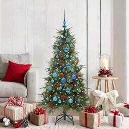 Berkfield Home Artificial Hinged Christmas Tree Green 150 cm PE & PVC - thumbnail 1