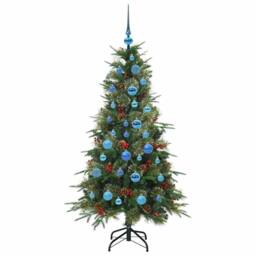 Berkfield Home Artificial Hinged Christmas Tree Green 150 cm PE & PVC - thumbnail 4