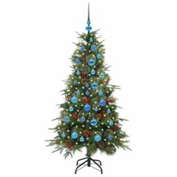 Berkfield Home Artificial Hinged Christmas Tree Green 150 cm PE & PVC - thumbnail 3