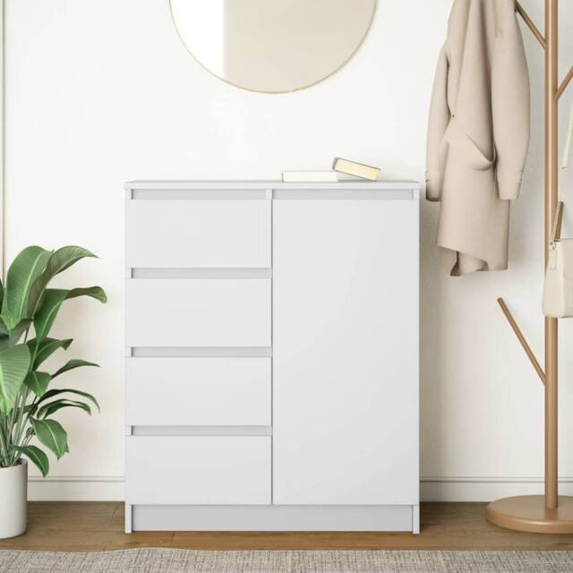 Berkfield Home Sideboard with Drawers White 71x35x84 cm Engineered Wood - Size: 71 x 35 x 84 cm - image 1