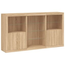 Berkfield Home Sideboard with LED Lights Sonoma Oak 181.5x37x100 cm in Brown - thumbnail 3