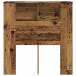 Berkfield Home Headboard Cabinet Old Wood 100x19x104.5 cm Engineered Wood in Brown - thumbnail 4