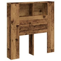 Berkfield Home Headboard Cabinet Old Wood 100x19x104.5 cm Engineered Wood in Brown - thumbnail 2