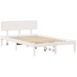 Berkfield Home Bed Frame with Headboard White 140x190 cm Solid Pine Wood