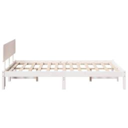 Berkfield Home Bed Frame with Headboard White 140x190 cm Solid Pine Wood - thumbnail 6