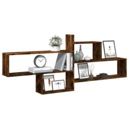 Berkfield Home Wall Shelf Smoked Oak 167.5x18x68 cm Engineered Wood in Brown - thumbnail 3