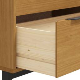 Berkfield Home Drawer Cabinet FLAM 80x40x80 cm Solid Wood Pine in Brown - Size: 80 x 40 x 80 cm - thumbnail 8