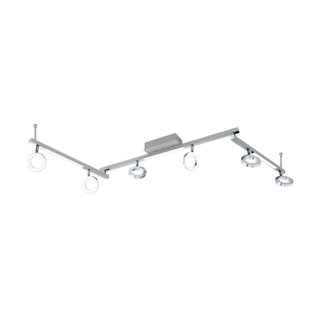 Loops Wall 9 Spot Light Aluminium Chrome Shade Satined Plastic Bulb LED 6x3.2W 3x3.3W - image 1