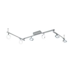 Loops Wall 9 Spot Light Aluminium Chrome Shade Satined Plastic Bulb LED 6x3.2W 3x3.3W - thumbnail 1