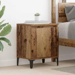 Berkfield Home Old Wood Nightstand Old wood Solid wood, metal 40 x 30 x 50 cm in Brown - thumbnail 2