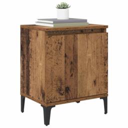 Berkfield Home Old Wood Nightstand Old wood Solid wood, metal 40 x 30 x 50 cm in Brown - thumbnail 3