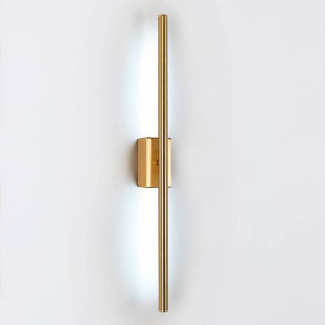 Goeco 8W Modern Gold LED Wall Sconce, 6500K Linear Wall Light Fixture - image 1