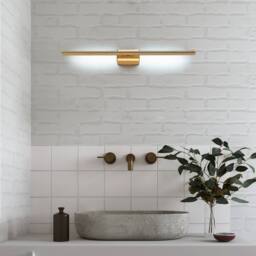 Goeco 8W Modern Gold LED Wall Sconce, 6500K Linear Wall Light Fixture - thumbnail 3