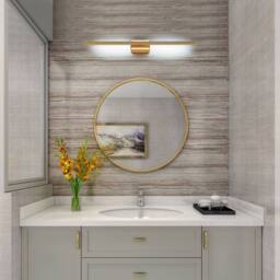 Goeco 8W Modern Gold LED Wall Sconce, 6500K Linear Wall Light Fixture - thumbnail 2