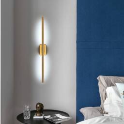 Goeco 8W Modern Gold LED Wall Sconce, 6500K Linear Wall Light Fixture - thumbnail 5
