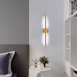 Goeco 8W Modern Gold LED Wall Sconce, 6500K Linear Wall Light Fixture - thumbnail 6