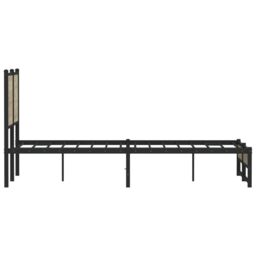 Berkfield Home Metal Bed Frame without Mattress Sonoma Oak 120x190 cm Small Double in Brown - thumbnail 6