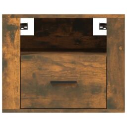 Berkfield Home Wall-mounted Bedside Cabinets 2 pcs Smoked Oak 50x36x40 cm in Brown - Size: 50 x 36 x 40 cm - thumbnail 6
