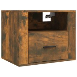 Berkfield Home Wall-mounted Bedside Cabinets 2 pcs Smoked Oak 50x36x40 cm in Brown - Size: 50 x 36 x 40 cm - thumbnail 5