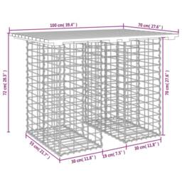Berkfield Home Compact Garden Bench Gabion Design 100x70x72 cm Solid Wood Douglas in Brown - Size: 100 x 70 x 72 cm - thumbnail 8