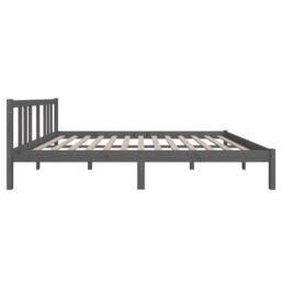 Berkfield Home Bed Frame Grey Solid Wood 140x200 cm - thumbnail 5