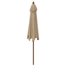 Berkfield Home Durable Garden Parasol with Wooden Pole Taupe 299x240 cm - thumbnail 5