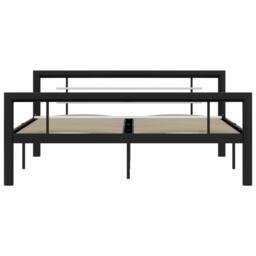 Berkfield Home Bed Frame Black & White Metal 140x200 cm - thumbnail 3