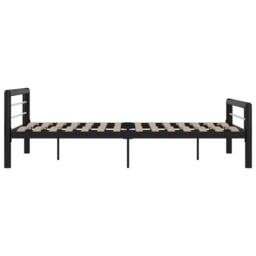 Berkfield Home Bed Frame Black & White Metal 140x200 cm - thumbnail 4