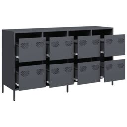 Berkfield Home Sideboard Anthracite 135x39x73.5 cm Cold-rolled Steel in Black - thumbnail 4