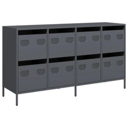 Berkfield Home Sideboard Anthracite 135x39x73.5 cm Cold-rolled Steel in Black - thumbnail 2