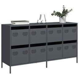 Berkfield Home Sideboard Anthracite 135x39x73.5 cm Cold-rolled Steel in Black - thumbnail 1