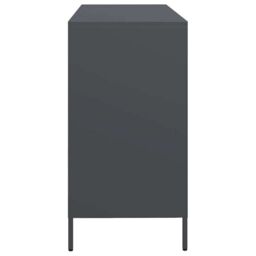 Berkfield Home Sideboard Anthracite 135x39x73.5 cm Cold-rolled Steel in Black - thumbnail 6