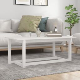 Berkfield Home Coffee Table White 110x55x45 cm Solid Wood Pine - Size: 110 x 55 x 45 cm